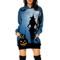 Women's Halloween Themed Print Dress