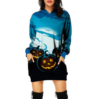 Women's Halloween Themed Print Dress