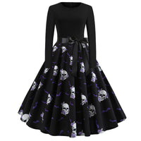 Halloween Printed Long Sleeve Dress