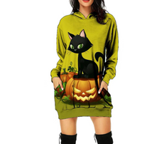Women's Halloween Themed Print Dress